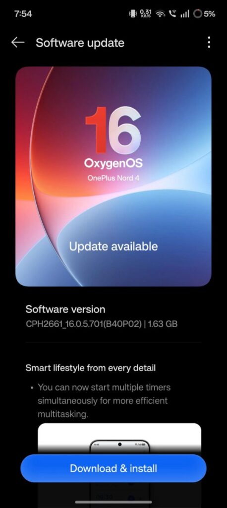 OnePlus Nord 4 OxygenOS 16.0.5.701