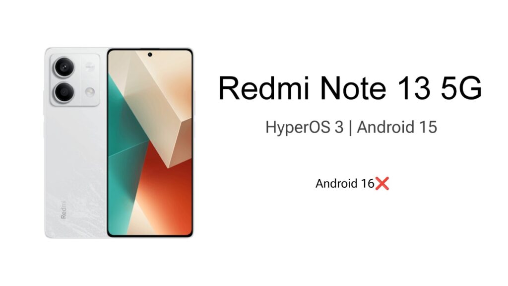 HyperOS 3 Release for Redmi Note 13 5G in the EU Region: Android 16 Not Included!