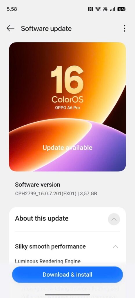 OPPO A6 Pro ColorOS 16